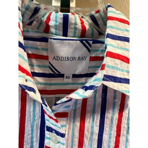 Addison Bay Women's XS Striped Preppy Dress Cover-Up Multicolor Summer - Picture 5 of 10